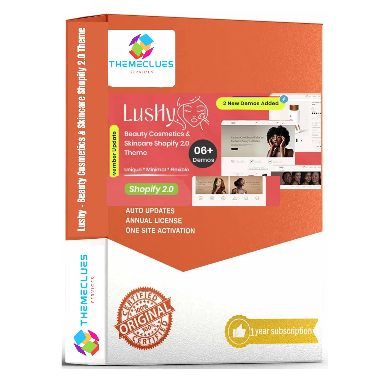 lushy beauty cosmetics skincare shopify 2.0 theme original license files organic layout dashboard