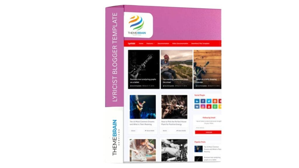 Lyricist Blogger Template – Premium Blogger Theme for Music & Lyrics ...